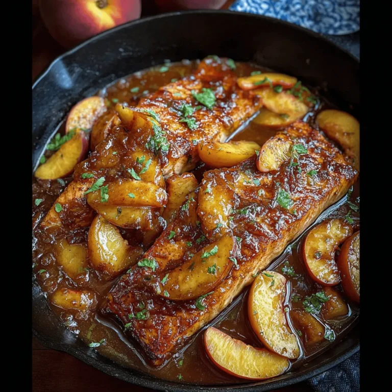 Bourbon Peach Roasted Salmon