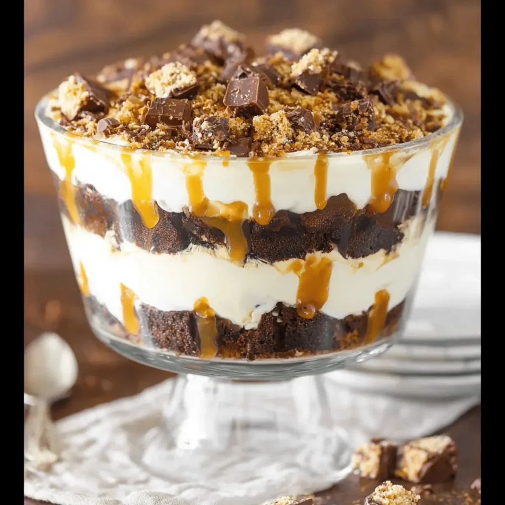 Caramel Cheesecake Brownie Trifle