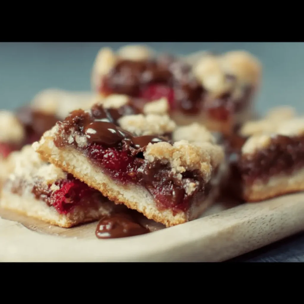 Chocolatey Raspberry Crumb Bars