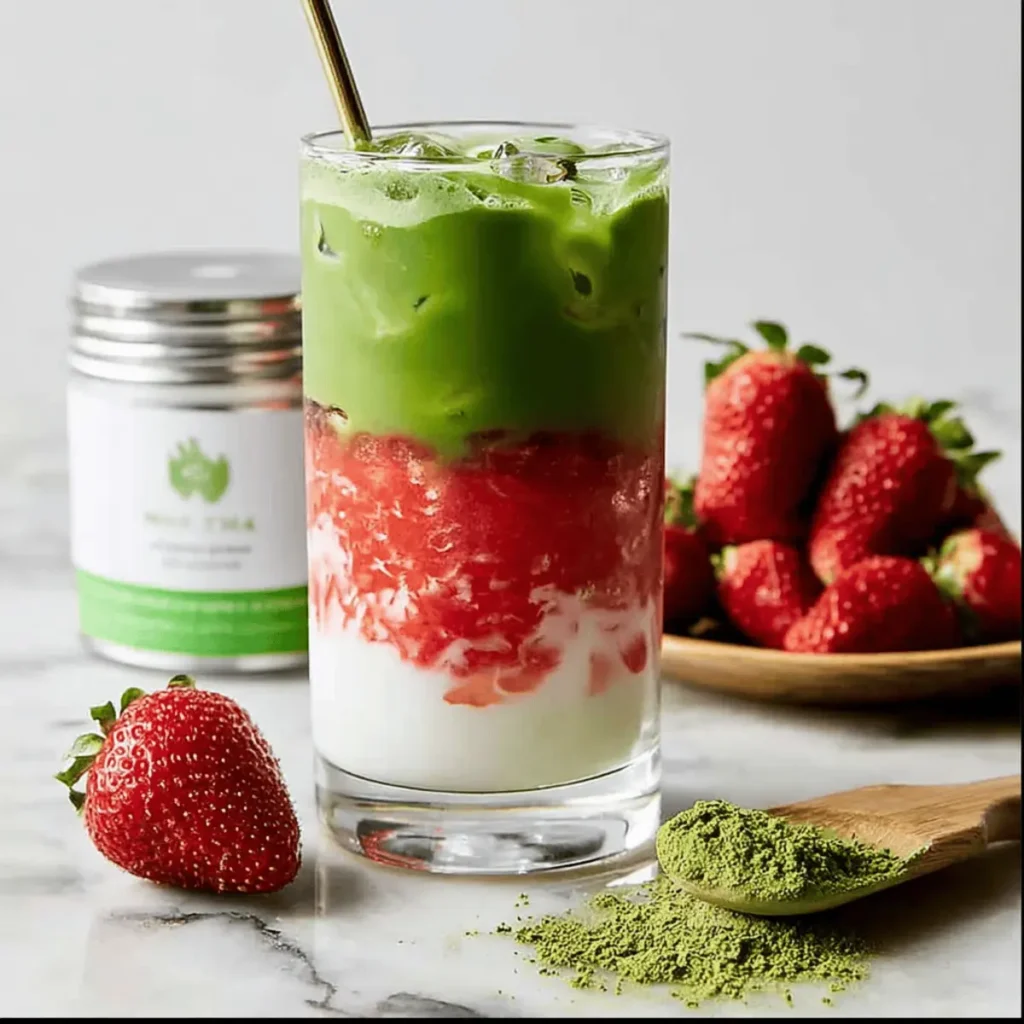 Iced Strawberry Matcha Latte