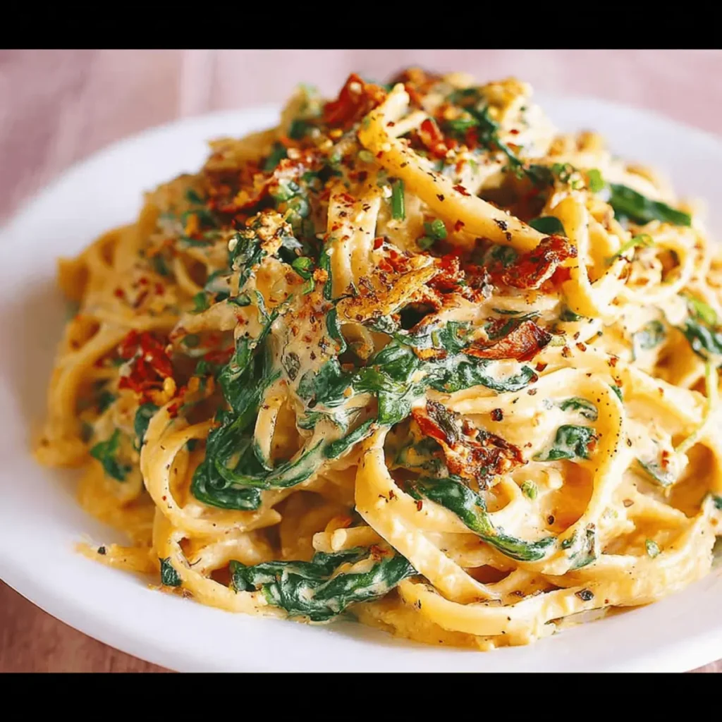 Linguine with Spinach and Sun