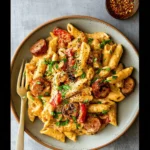 One Pot Creamy Cajun Sausage Pasta