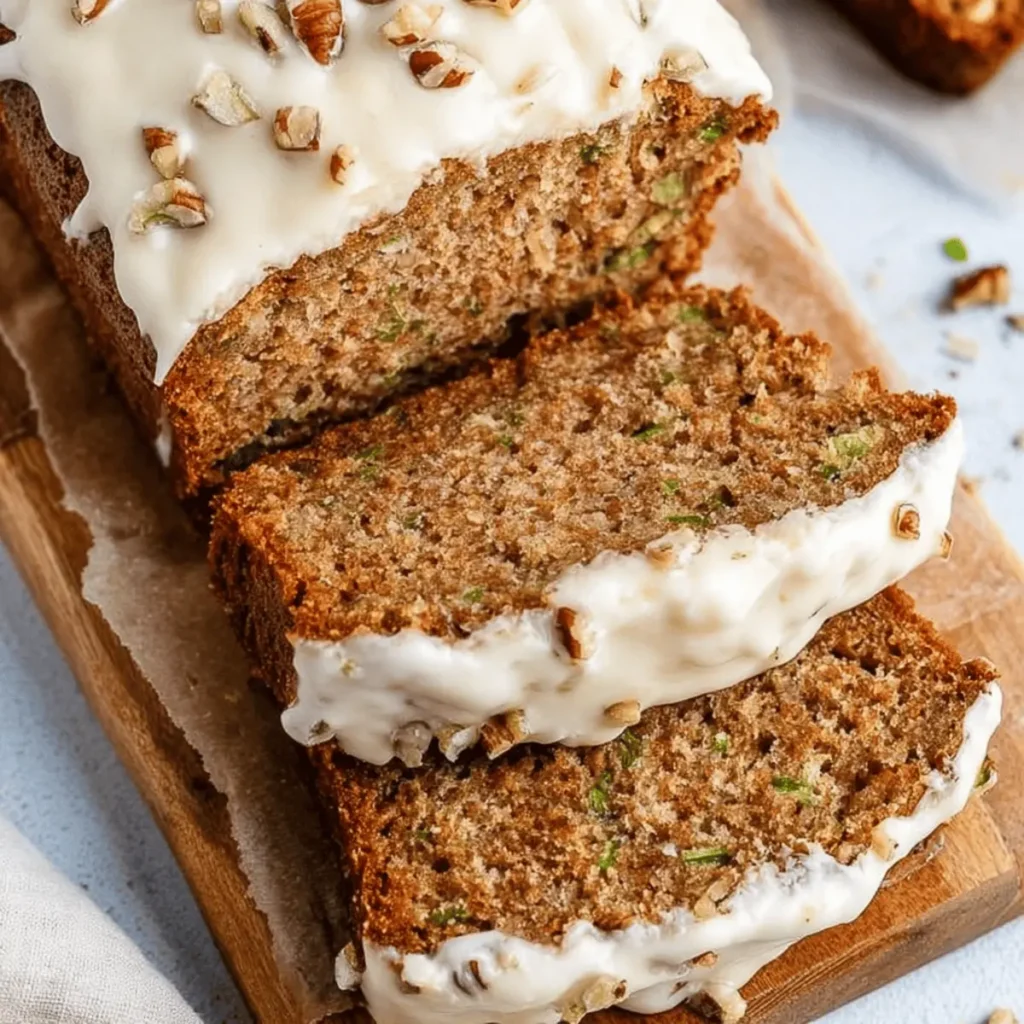 Spiced Apple Zucchini Bread with Cream Cheese Glaze