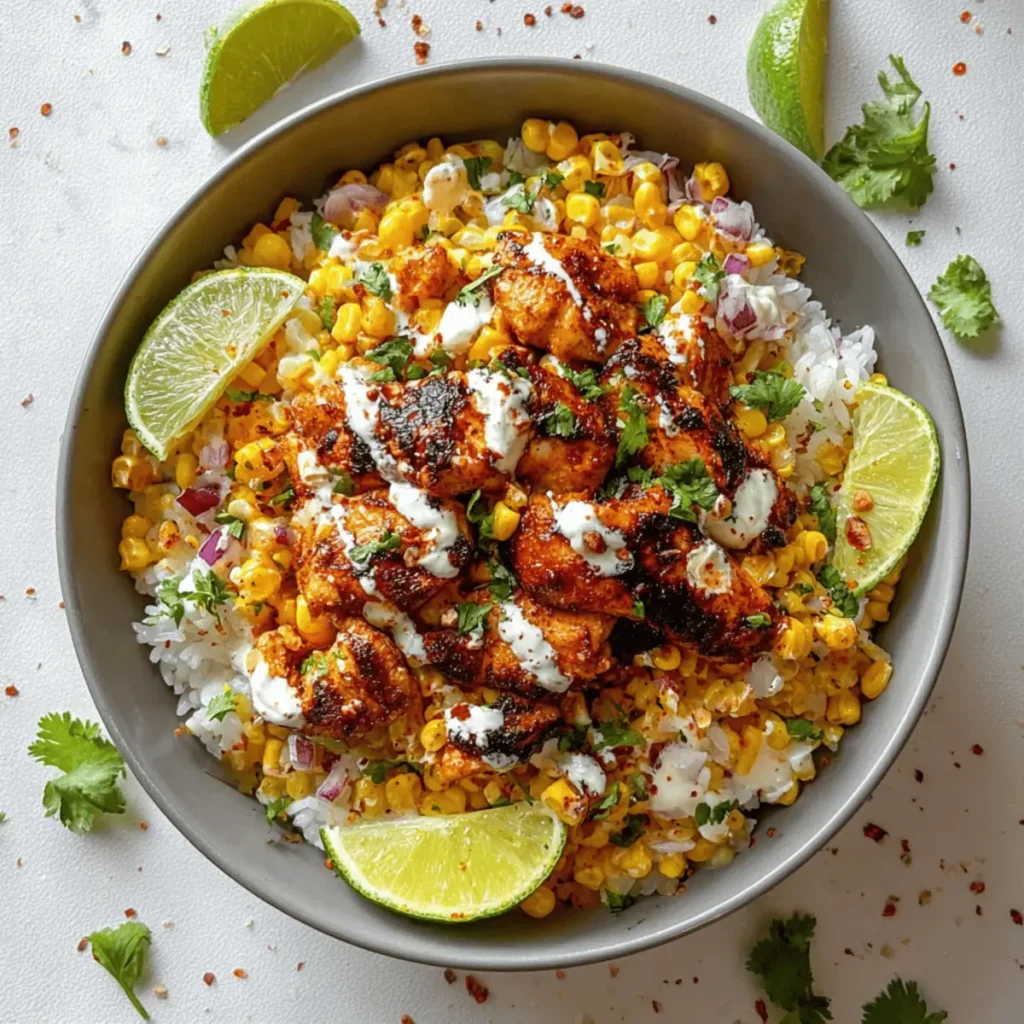 Street Corn Chicken Rice Bowl
