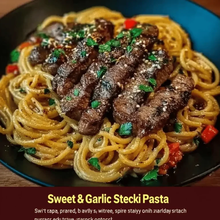 Sweet and Spicy Garlic Steak Pasta