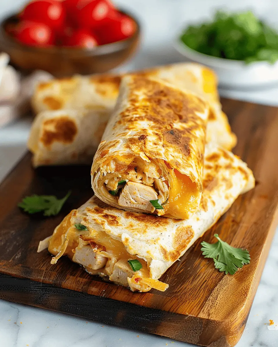 Cheesy Garlic Chicken Wraps: Easy and Irresistibly Delicious
