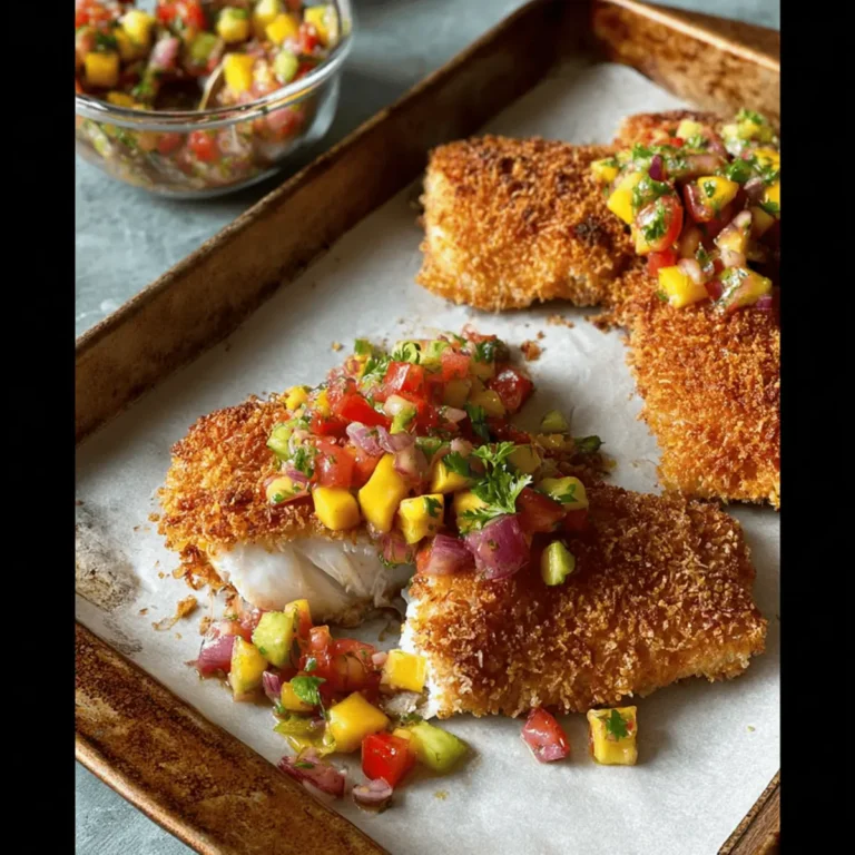 Coconut Crusted Fish with Mango Salsa