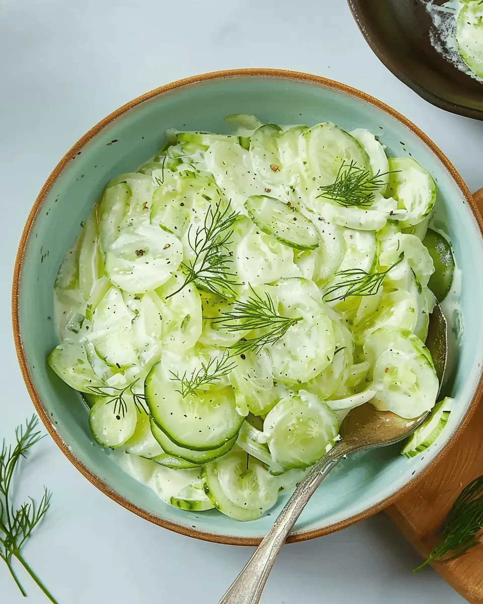 Dad’s Creamy Cucumber Salad with Turkey Bacon and Chicken Ham