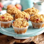 Easy Peach Crumble Muffins