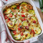 Mediterranean Chicken Zucchini Bake