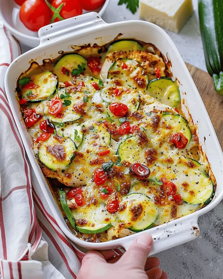 Mediterranean Chicken Zucchini Bake