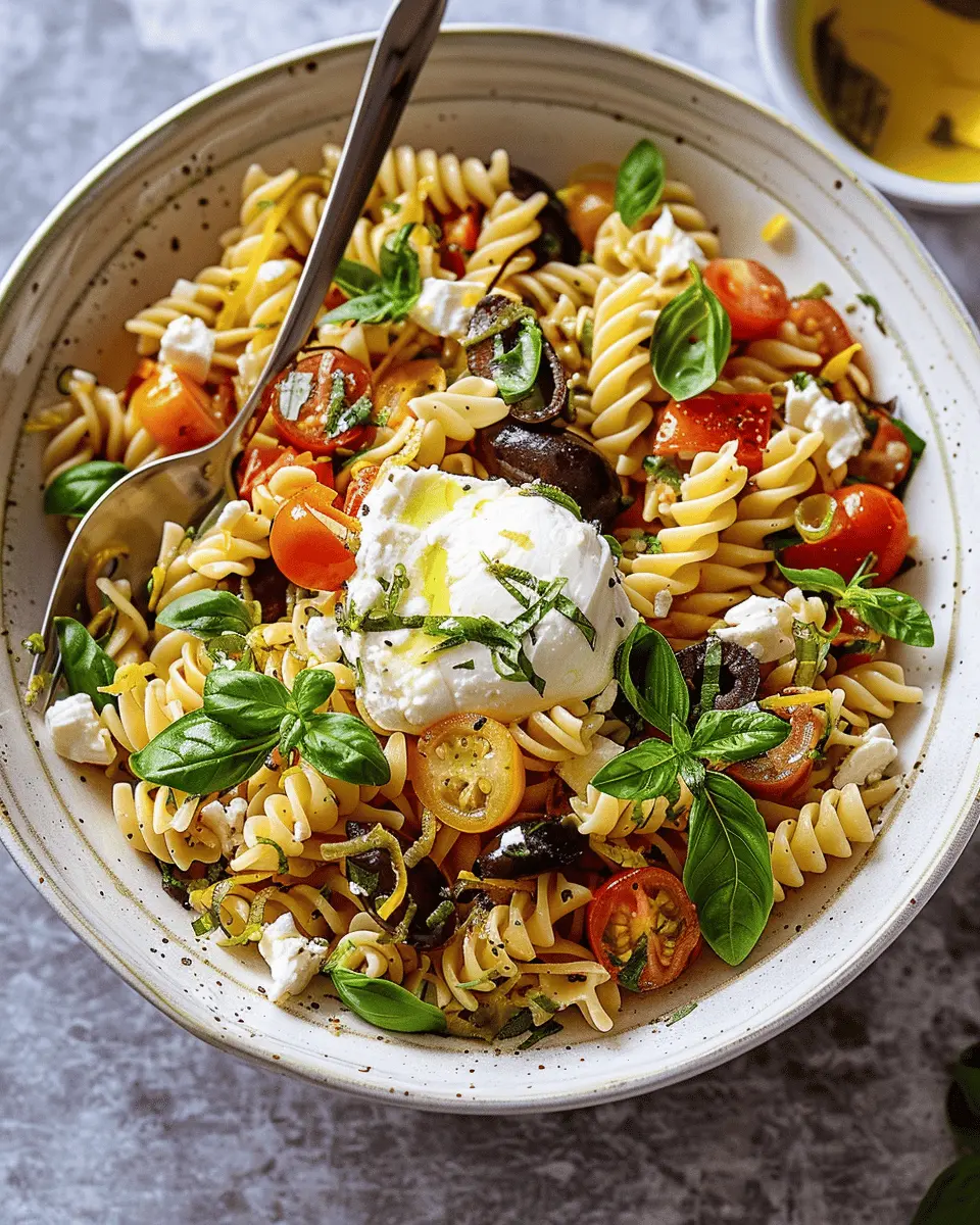 Pasta Salad with Burrata and Lemon Basil Vinaigrette: Easy and Fresh Delight
