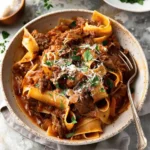 Slow Cooked Shredded Beef Ragu Pasta