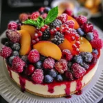 Summer Berry and Peach Cheesecake