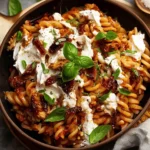 Whipped ricotta one pot chicken pasta – with sun dried tomatoes