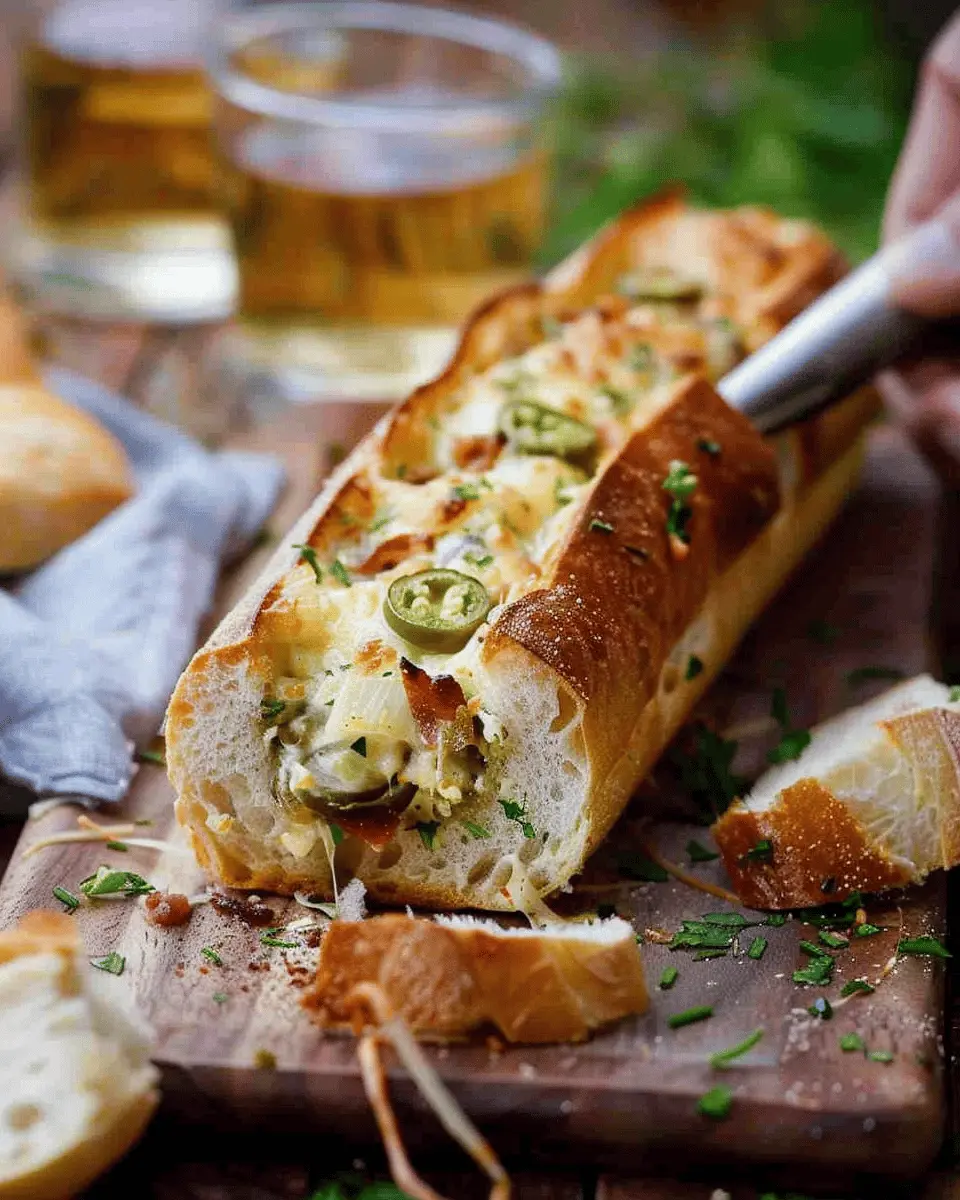 Cheesy Jalapeno Turkey Bacon Stuffed Baguette: A Savory Delight