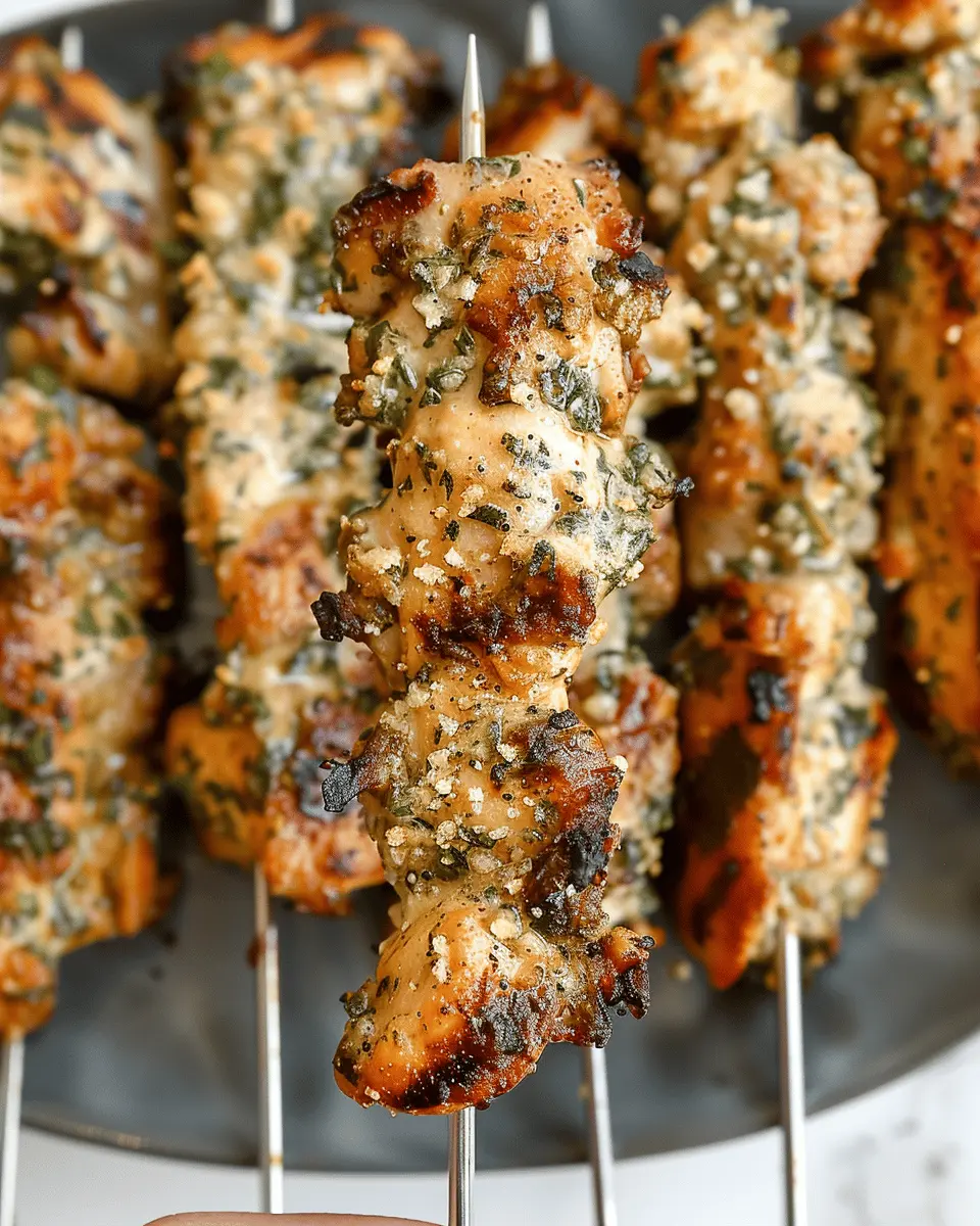 Ranch Garlic Parmesan Chicken Skewers: Easy and Flavorful Delight