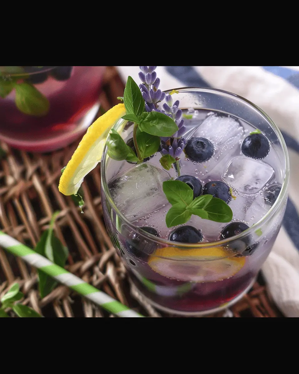 Blueberry Basil Lemon Lavender Mocktail: Refreshing Summer Delight
