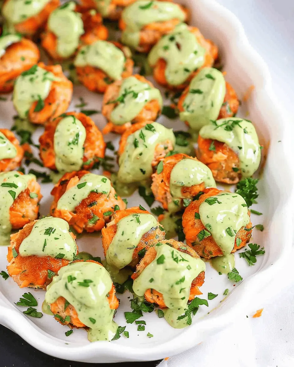Baked Salmon Meatballs with Creamy Avocado Sauce: Easy & Delicious