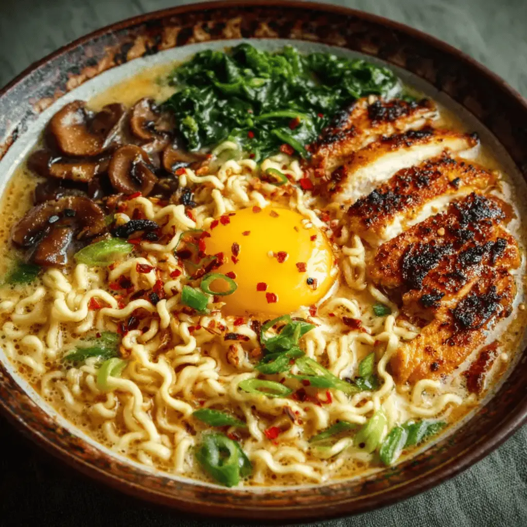 A Comforting Noodle Bowl with Turkey Bacon for Cozy Nights