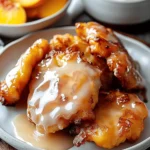 Easy Fresh Peach Fritters with Vanilla Glaze
