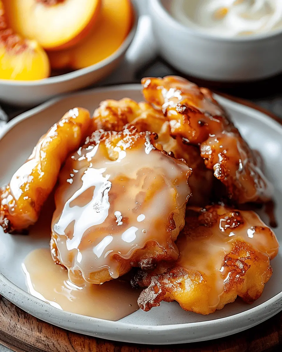 Easy Fresh Peach Fritters with Vanilla Glaze: A Juicy Summer Treat