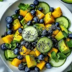 Mango Cucumber Salad with Blueberries and Avocado