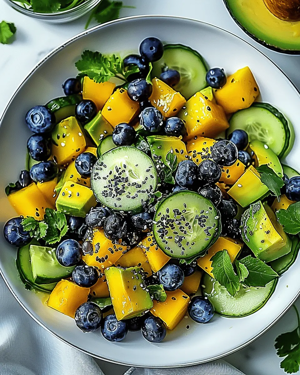 Mango Cucumber Salad: A Refreshing Twist with Blueberries and Avocado
