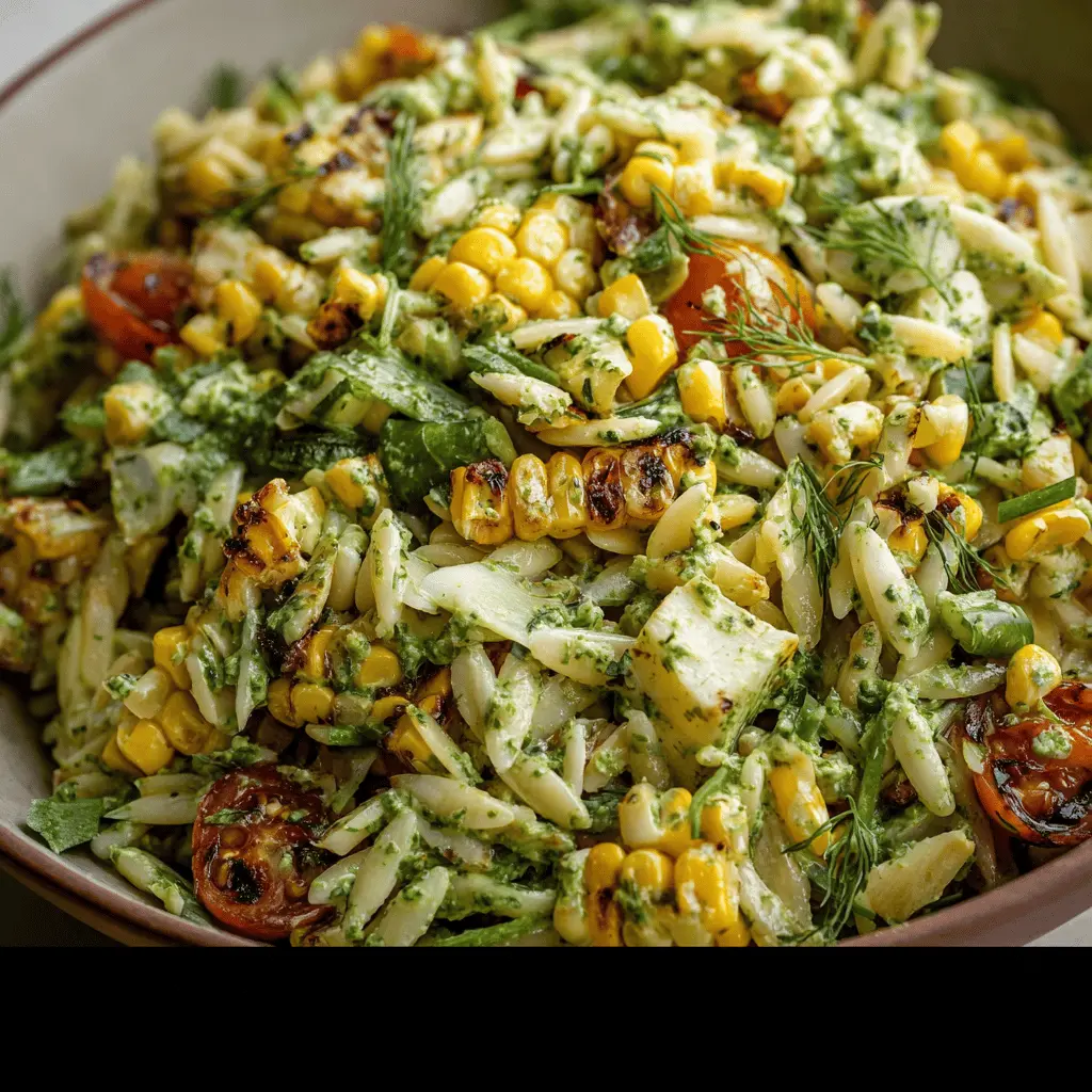 Grilled Corn Orzo Salad: Refreshing Summer Delight with Dill Dressing
