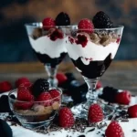 Triple Chocolate Raspberry Pudding Parfaits