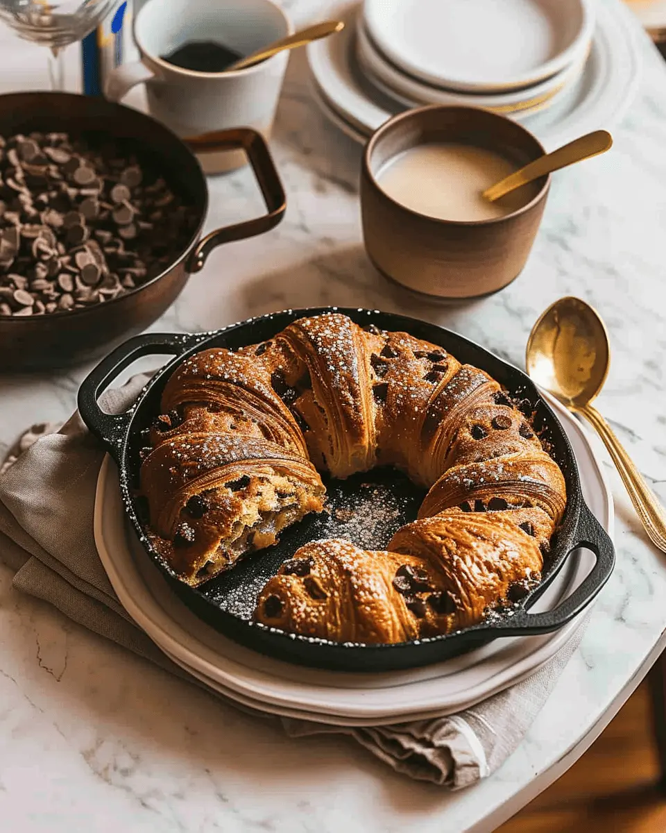 Chocolate Croissant Overnight Breakfast Casserole with Turkey Bacon Bliss