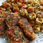Parmesan Garlic Chicken with Tortellini and Veggies