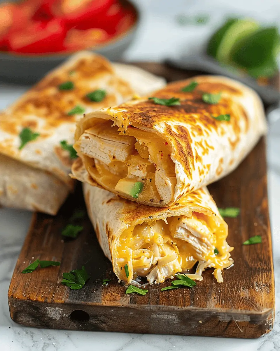 Cheesy Garlic Chicken Wraps: Easy and Irresistible for Dinner