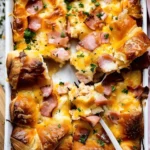 Ham and Cheese Croissant Casserole