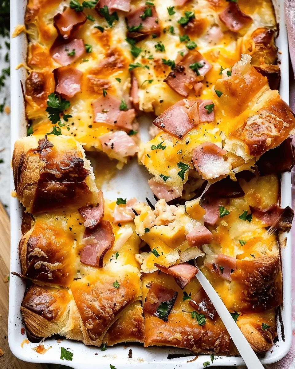 Ham and Cheese Croissant Casserole: Easy Chicken Ham Delight