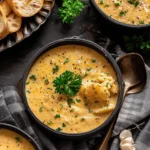 Hearty Cheddar Garlic Herb Potato Soup