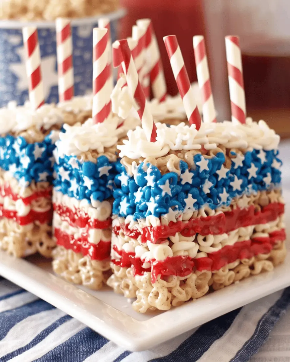 American Flag Rice Krispie Treats: Easy Festive Treats for All