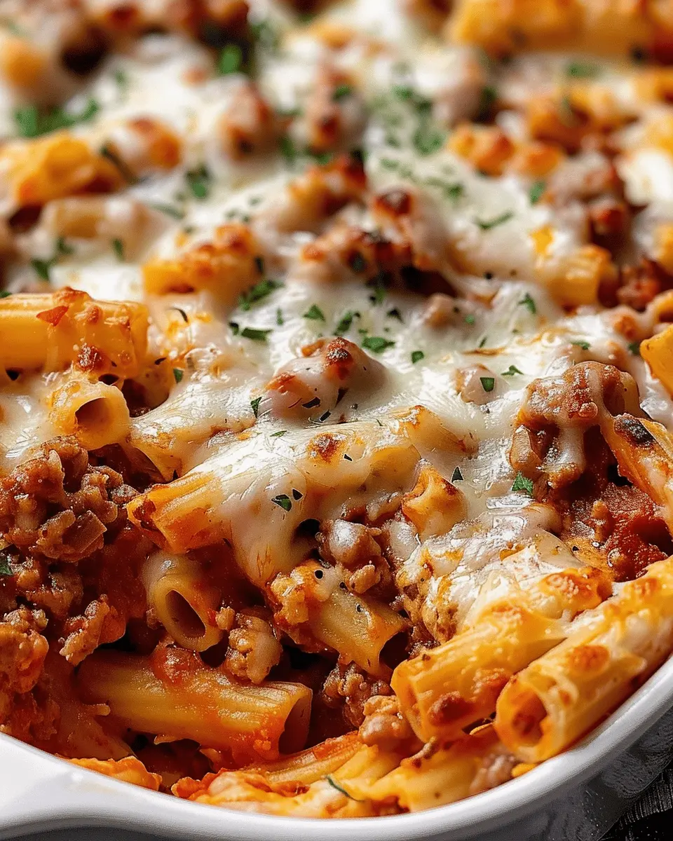 Best Ever Baked Ziti Recipe with Turkey Bacon and Chicken Ham
