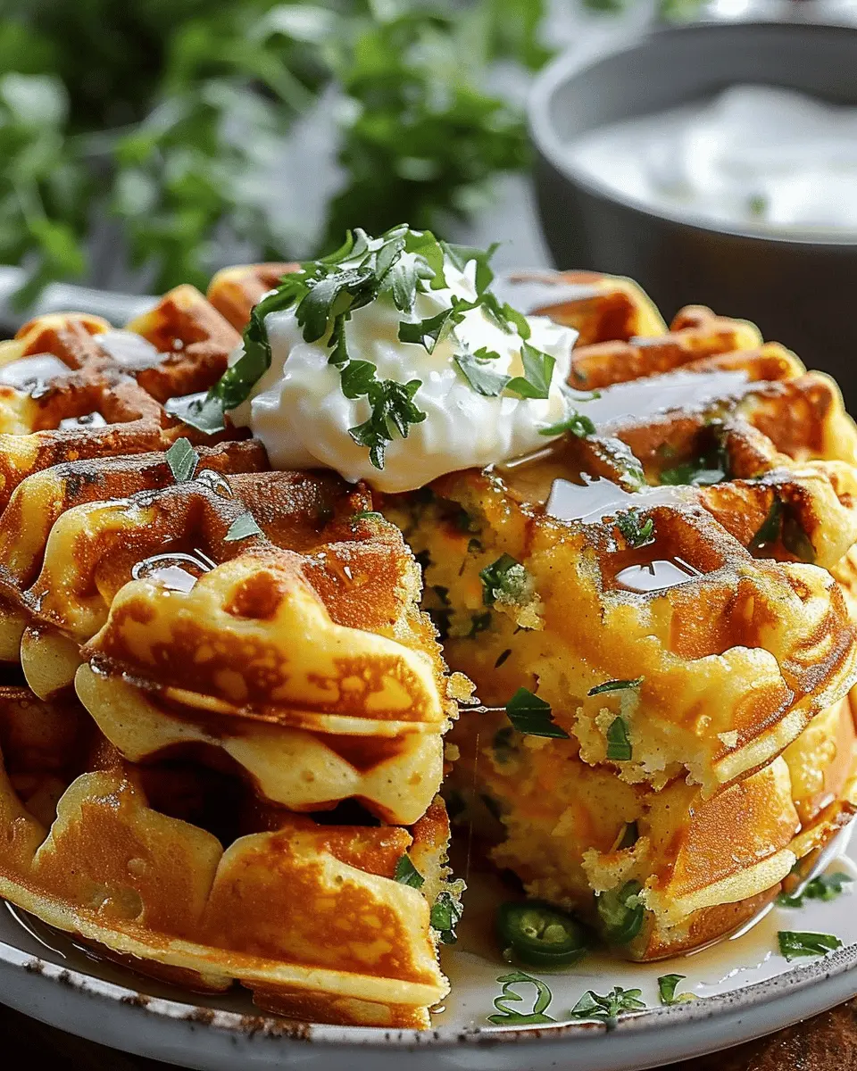 Cheddar Jalapeño Cornbread Waffles: Easy and Irresistibly Savory