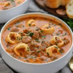 Dutch Oven Tortellini Soup with Sausage