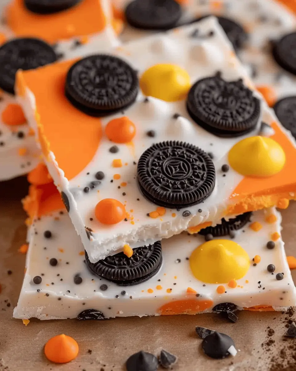 Easy White Chocolate Halloween Oreo Bark with a Spooky Twist