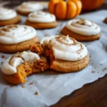 Pumpkin Sugar Cookies with Cream Cheese Frosting