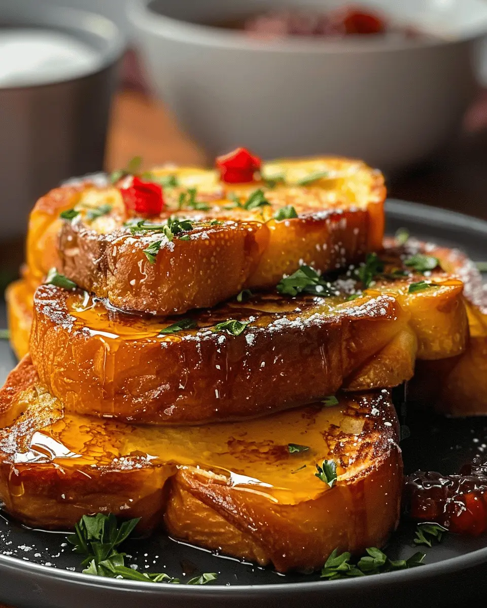 Savory French Toast Recipe with Turkey Bacon and Chicken Ham Delight
