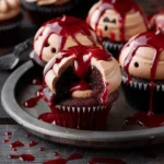 Vampire Bite Halloween Cupcakes