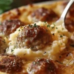 Meatball & Mashed Potato Bake