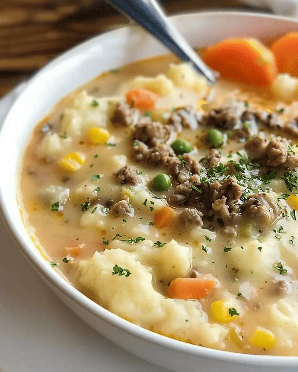 Shepherd’s Pie Soup: A Hearty Twist with Turkey Bacon Delight