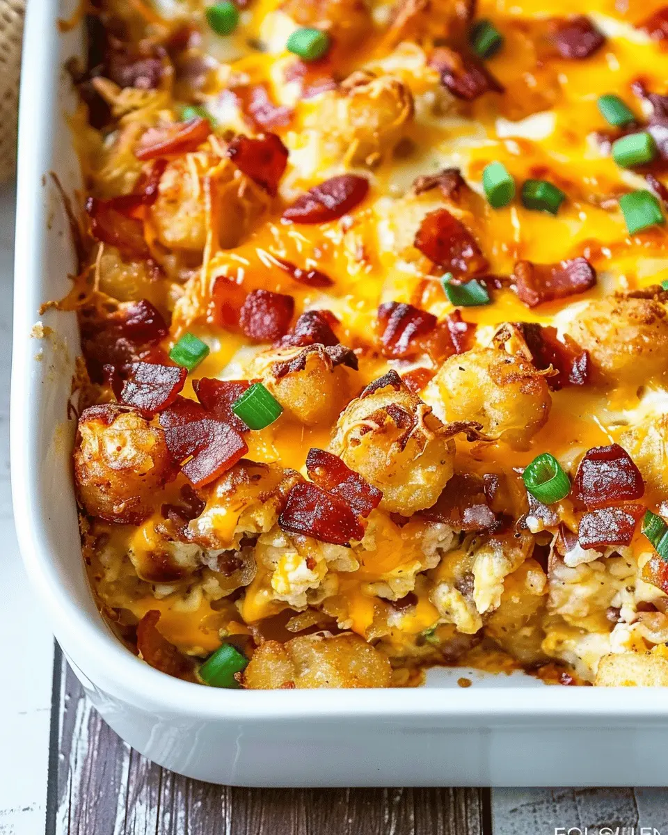 Cracked Out Tater Tot Breakfast Casserole: Indulgent Turkey Bacon Delight