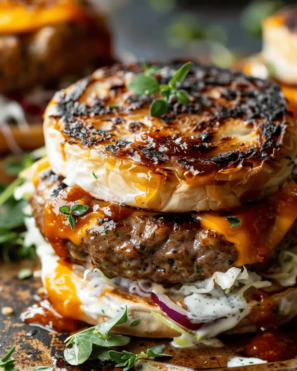 Roasted Cabbage Burgers: Juicy Flavors with Turkey Bacon Delight