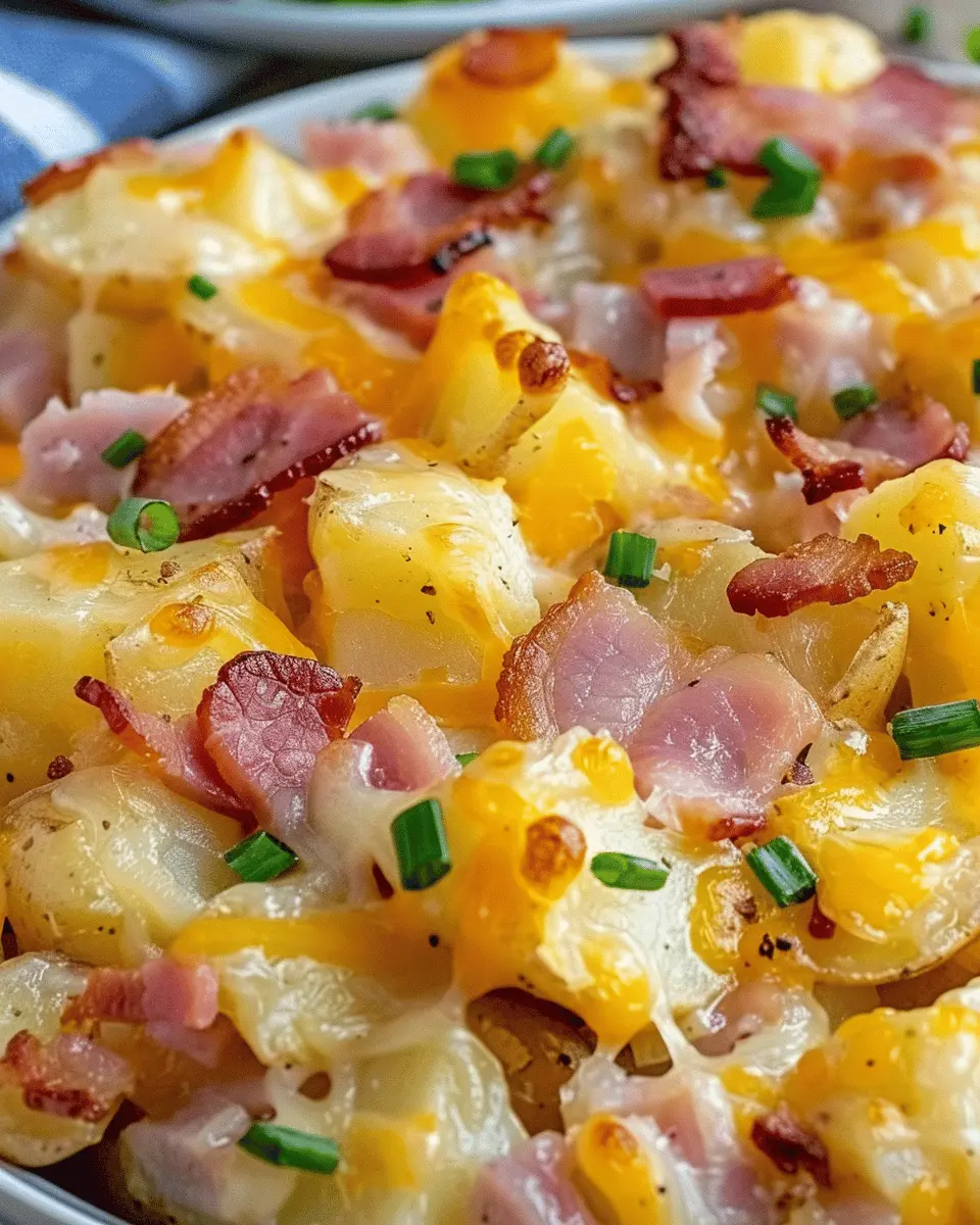 Ham Bacon Cheesy Potatoes: Indulgent Chicken Ham and Turkey Bacon Delight
