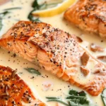 Tuscan Salmon with Parmesan Cream Sauce